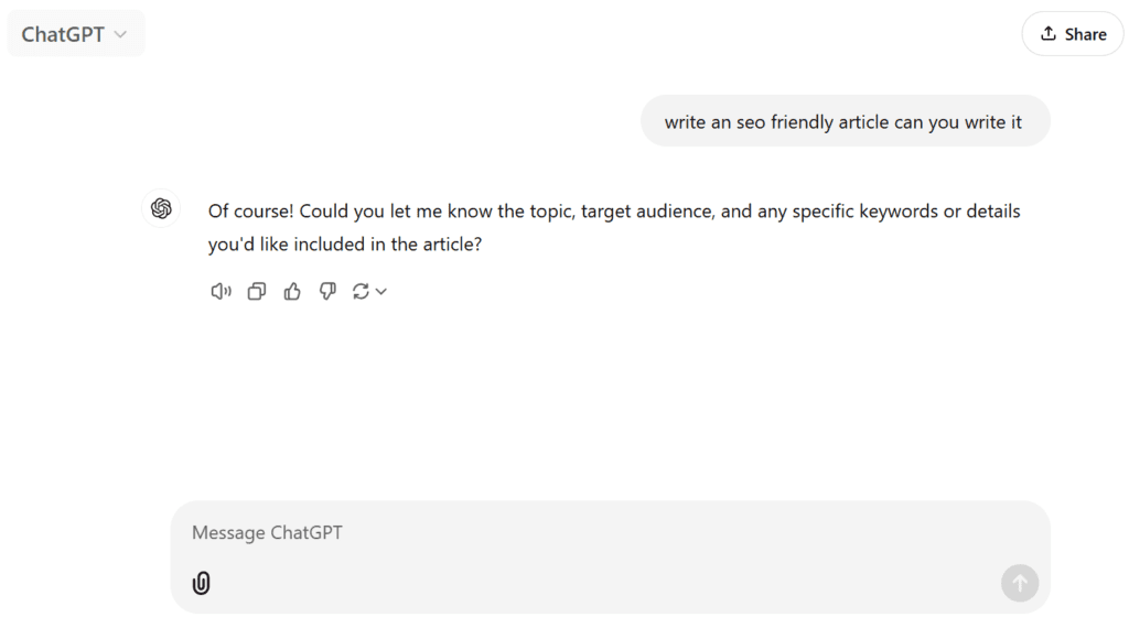 chatgpt SEO Optimized Article Writing AI Tool