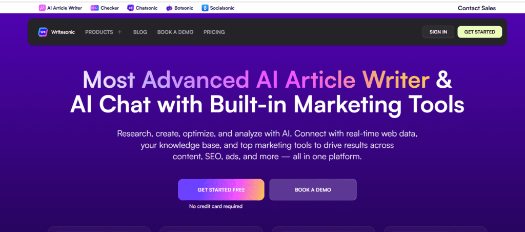 Writesonic SEO Optimized Article Writing AI Tool