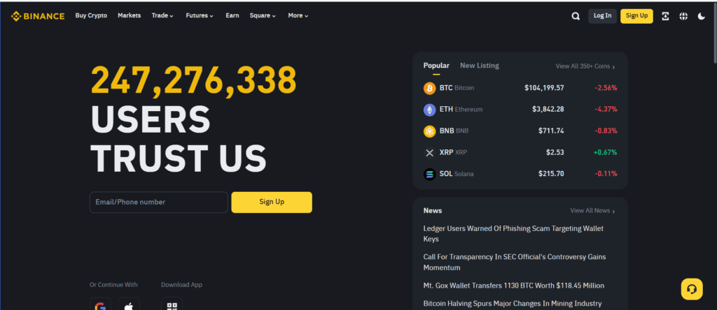 Binance Crypto Trading Platforms